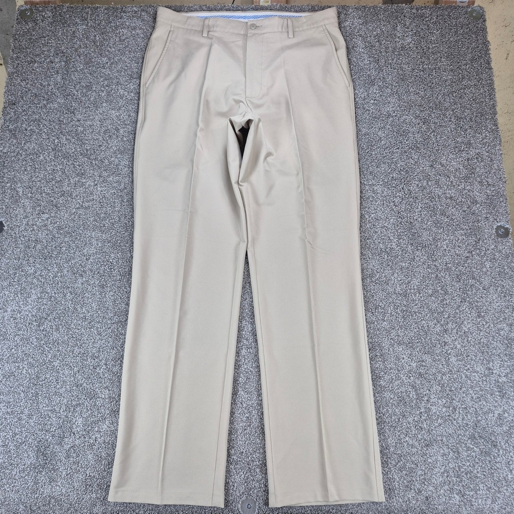 FootJoy Golf Pants‎ Mens 36x34 Tan Flat Front Performance Stretch Athletic